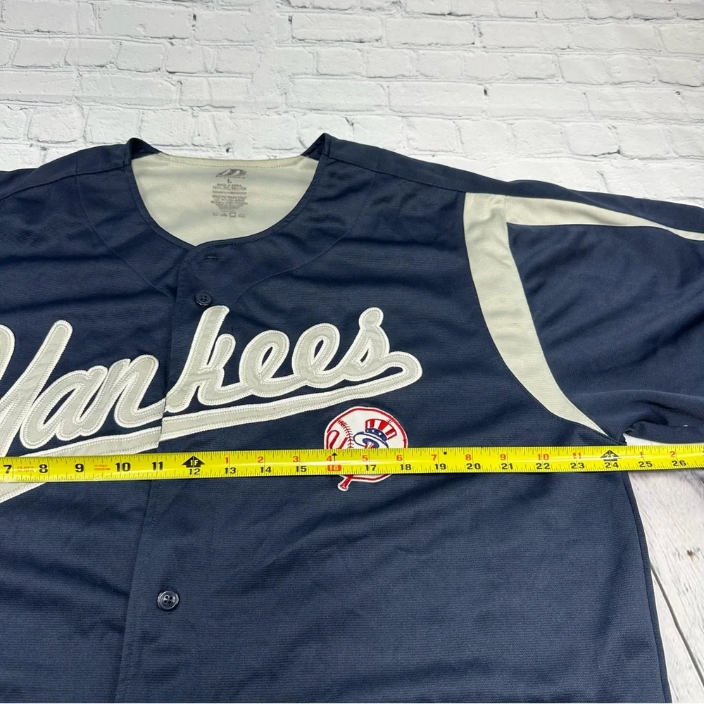Dynasty MLB Series All Stars New York Yankees Jersey Mens Shirt Button Up Navy - Picture 8 of 8